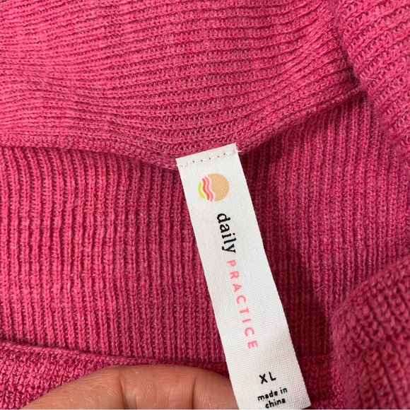 Anthropologie Daily Practice Convertible Sweater Top XL Pink Knit Wrap Halter - Picture 7 of 16